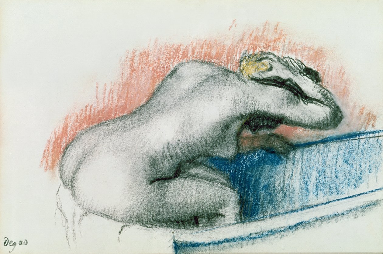 Žena mytí ve vaně, kolem roku 1892 (pastel na kartě) od Edgar Degas