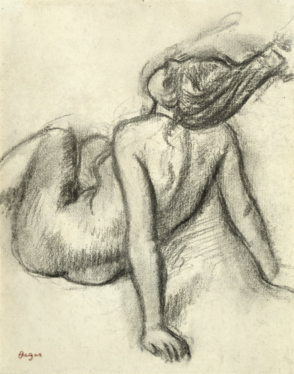Žena s upravenými vlasy (uhl na papíře) od Edgar Degas