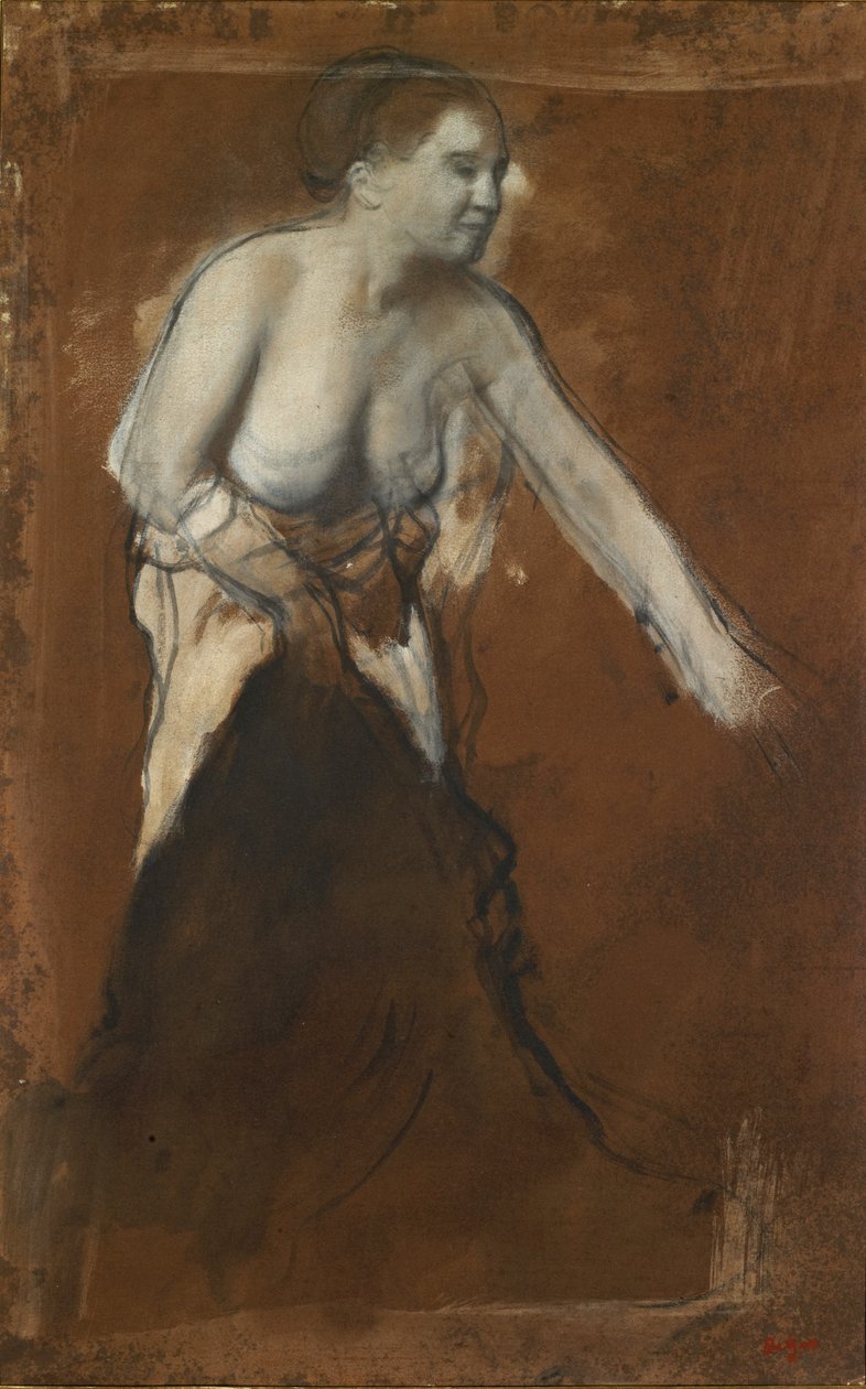 Žena, která se myje, asi 1866-68 (olej na kartonu) od Edgar Degas