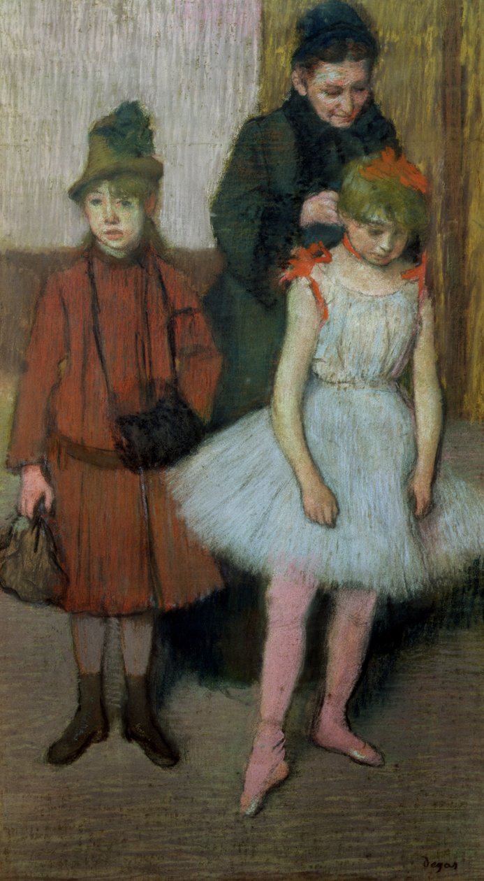 Žena se dvěma malými holčičkami (pastel) od Edgar Degas