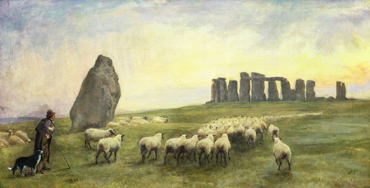 Návrat domů, Stonehenge, Wiltshire, 1891 od Edgar Barclay