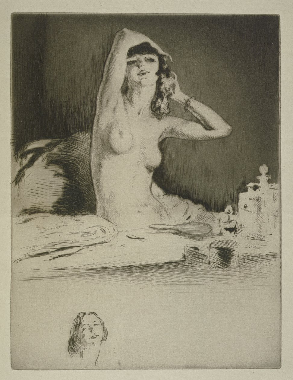 Žena na toaletě, ilustrace k 