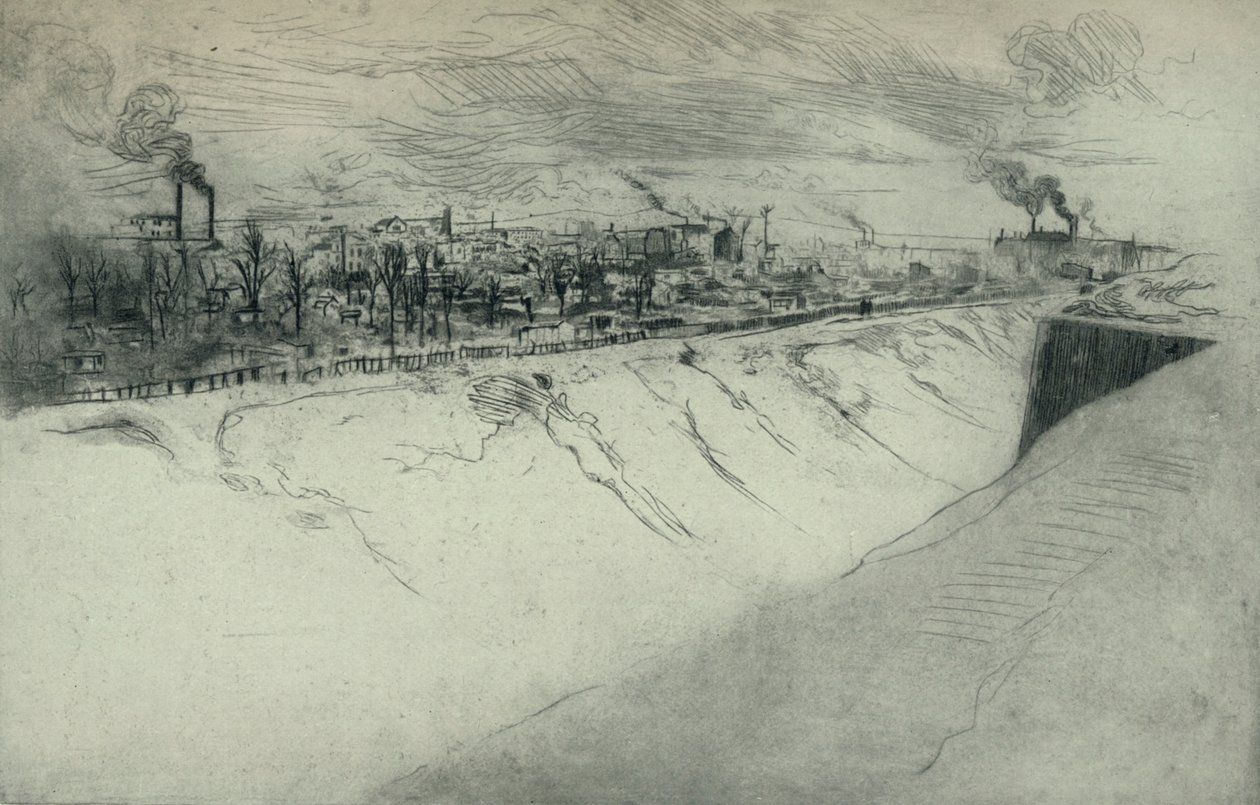 St Ouen Pohled z opevnění Paříže, 1915 od Edgar Chahine
