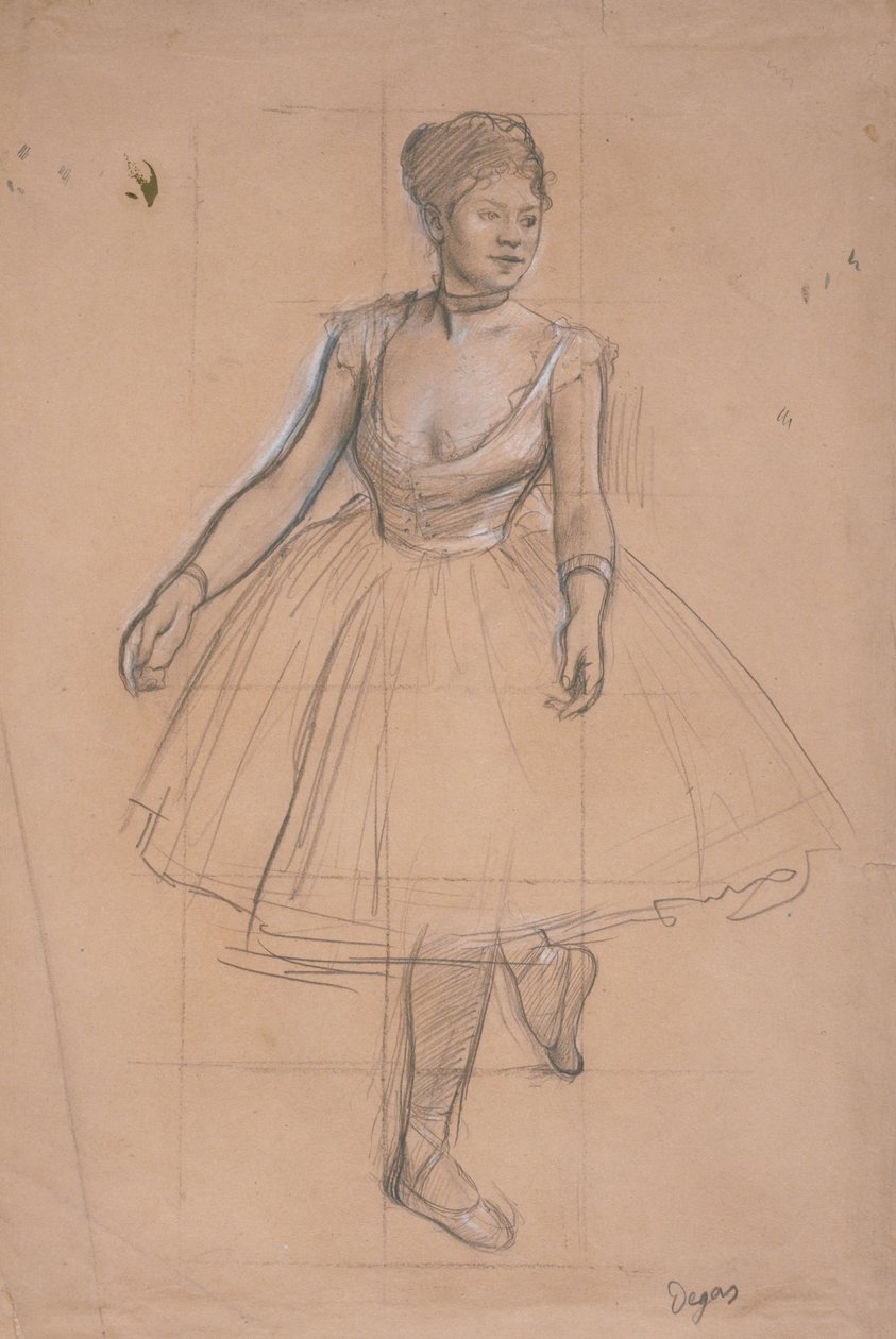 Baletní tanečnice v pozici čelem k tříčtvrteční frontě, c.1872-73 od Edgar Degas