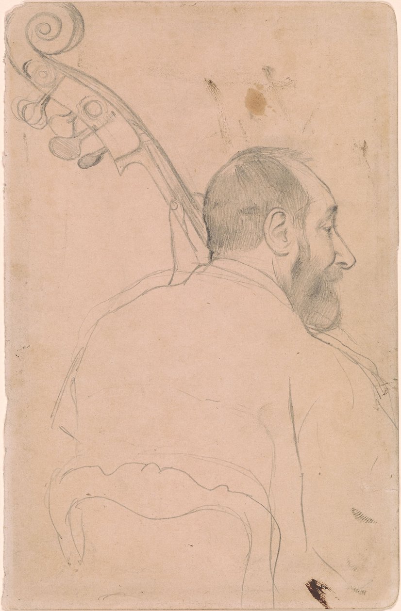 Achille Gouffe, kontrabasista v pařížské opeře od Edgar Degas