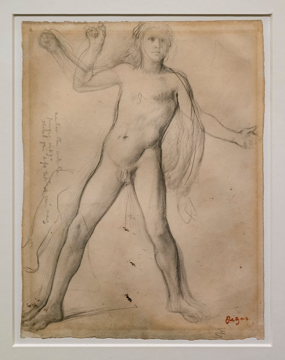 Alexandr a nohy studují. Kolem 1859-1861. Černý inkoust a grafit na papíře od Edgar Degas
