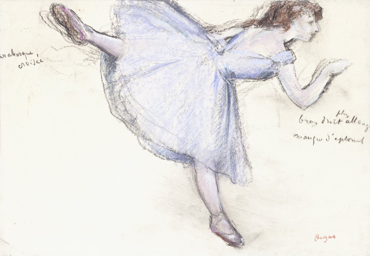 Arabesque Dancer in Profile View, 1885-90 od Edgar Degas