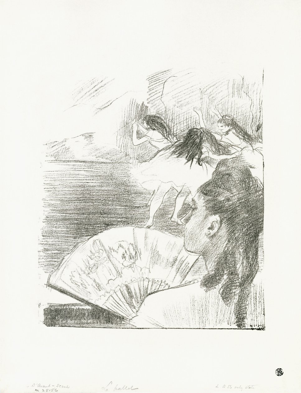 V divadle - Žena s vějířem, c.1878-80 od Edgar Degas