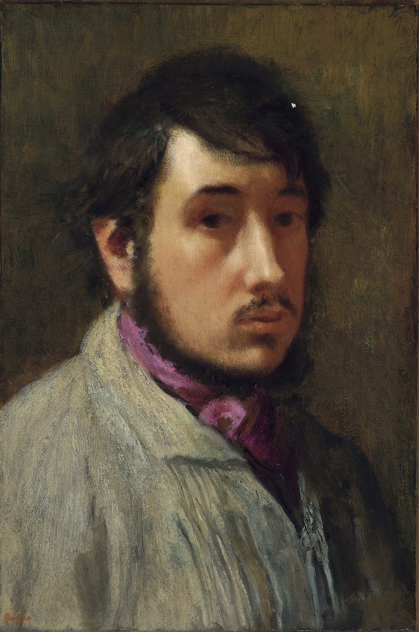 Autoportrét - Malba Edgara Degase (1834-1917), olej na papíře, cca 1858, 47x32 cm - (Autoportrét, Olej na papíře Edgara Degase) - Soukromá sbírka od Edgar Degas