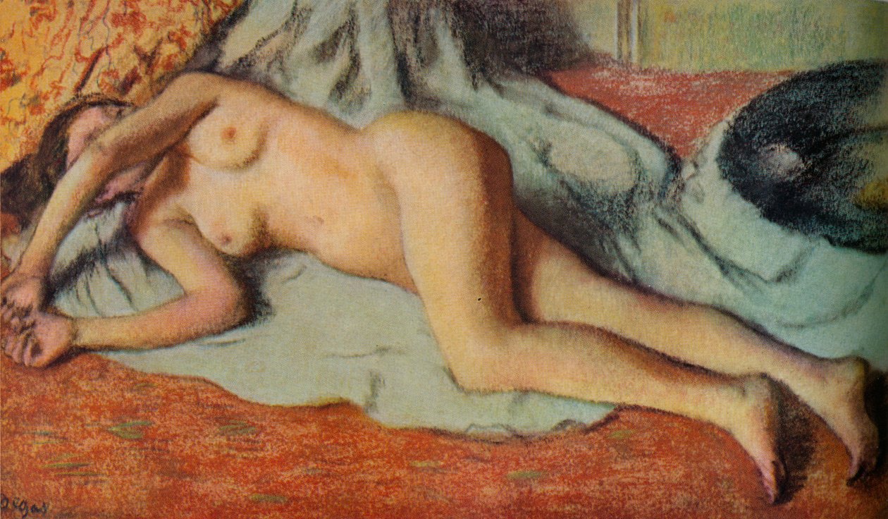 Lapač ležící na zemi, c1885 od Edgar Degas