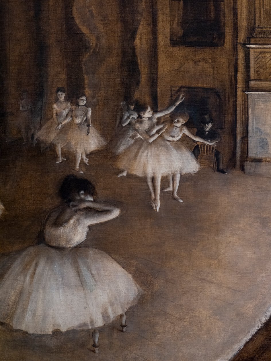 Opakování baletu na scéně (detail). 1874. Olej na plátně. od Edgar Degas