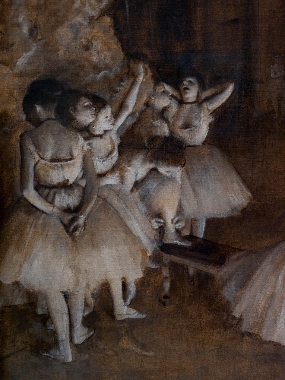Opakování baletu na scéně (detail). 1874. Olej na plátně. od Edgar Degas