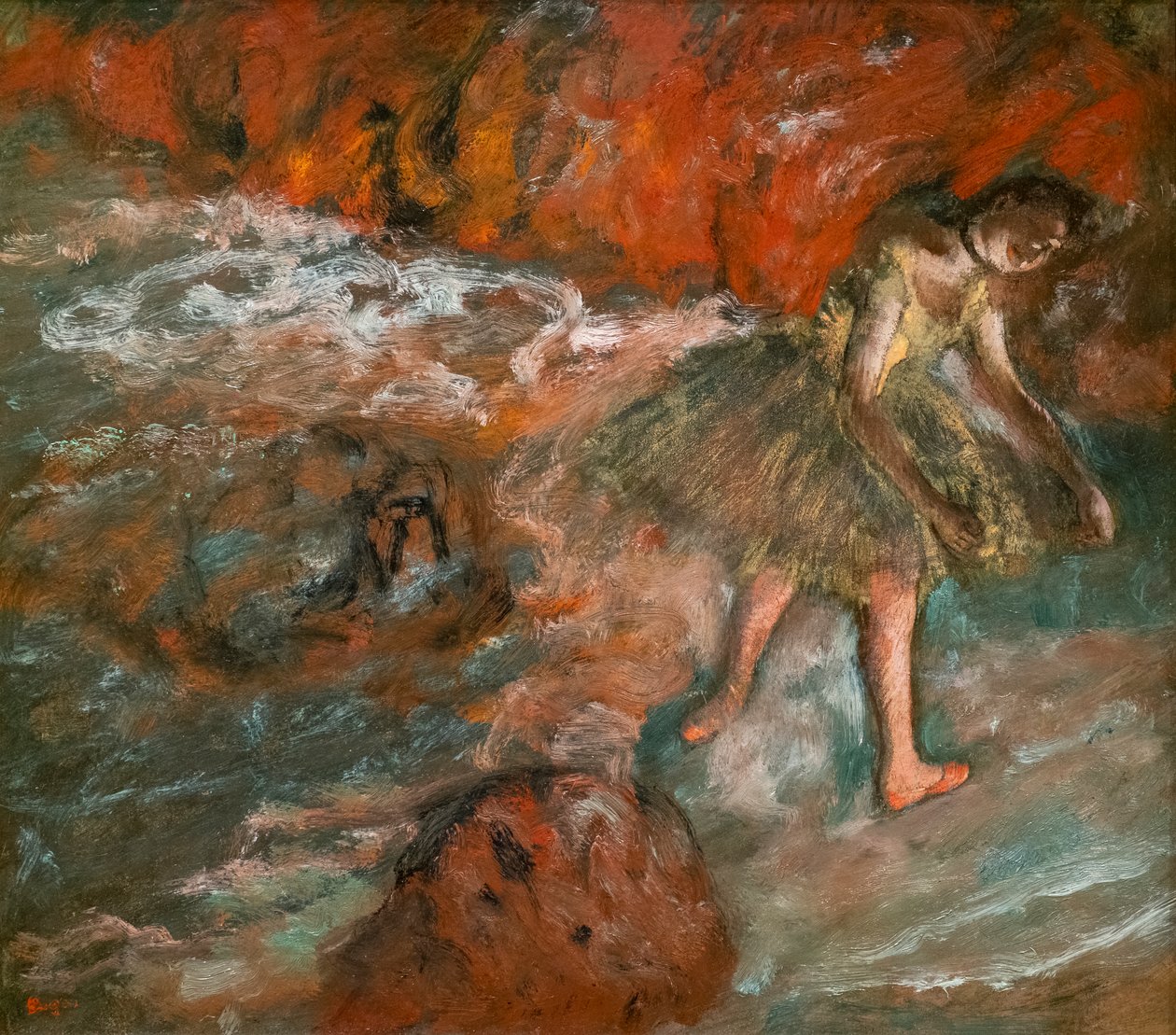 Baletní scéna. Kolem 1890. Olej na papíře, lamino na desce. od Edgar Degas
