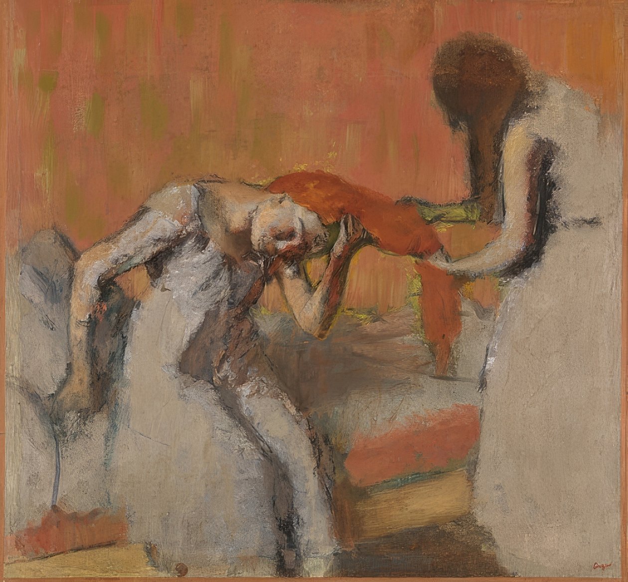 Při česání (la coiffure). 1892-95 od Edgar Degas