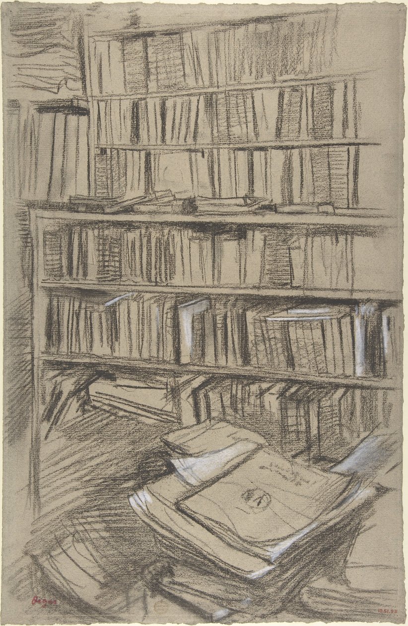 Knihovny, studie pro „Edmonda Durantyho“ od Edgar Degas