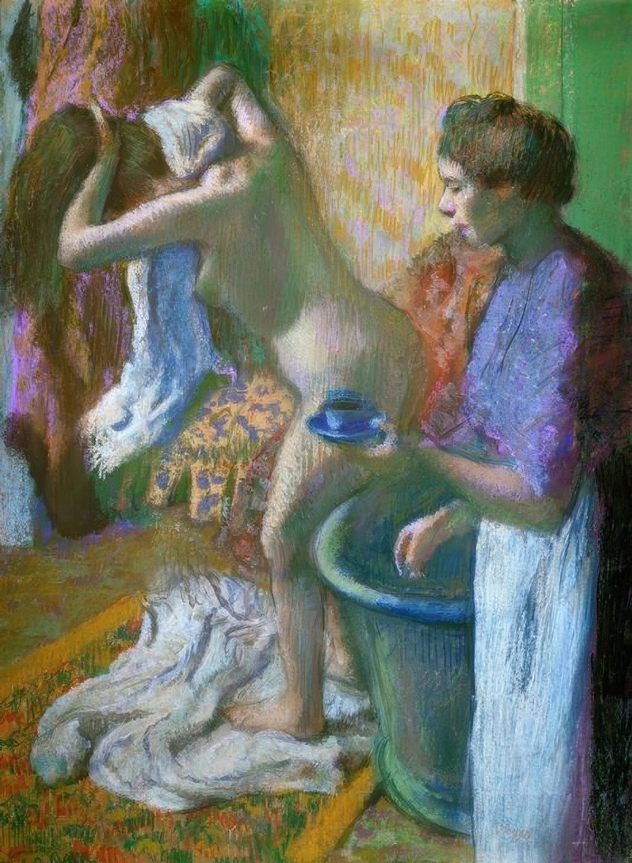 Snídaně po koupeli od Edgar Degas