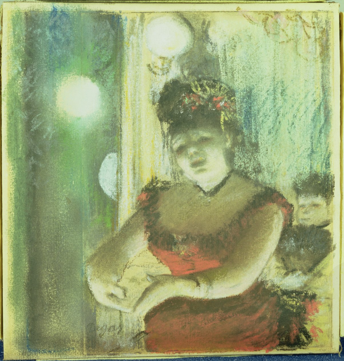 Kavárenský koncertní zpěvák, kolem roku 1878 od Edgar Degas