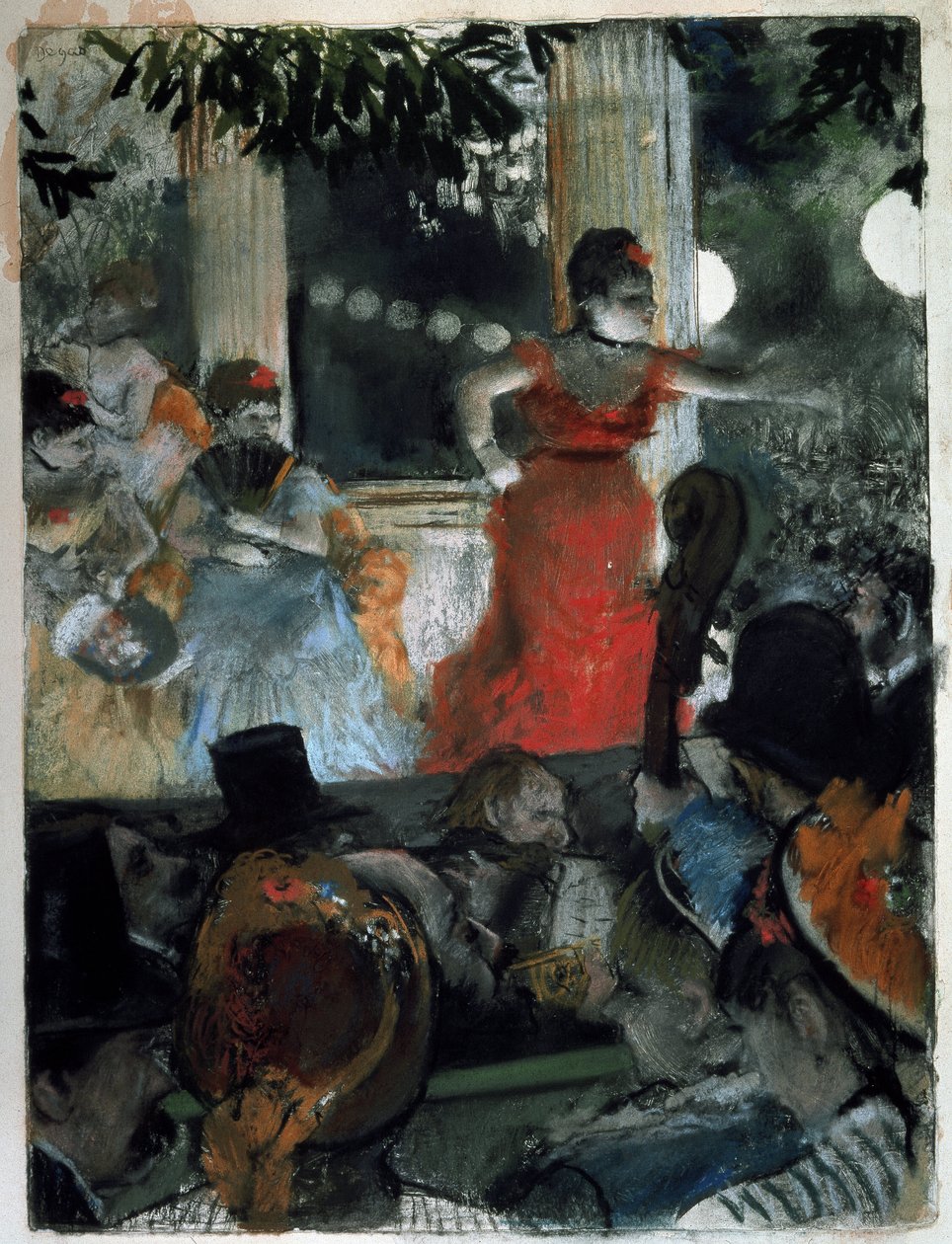 Kavárenský koncert v Les Ambassadeurs Obraz Edgara Degase (1834-1917) 1877 Rozměr 37x27 cm Lyon, Muzeum výtvarných umění od Edgar Degas