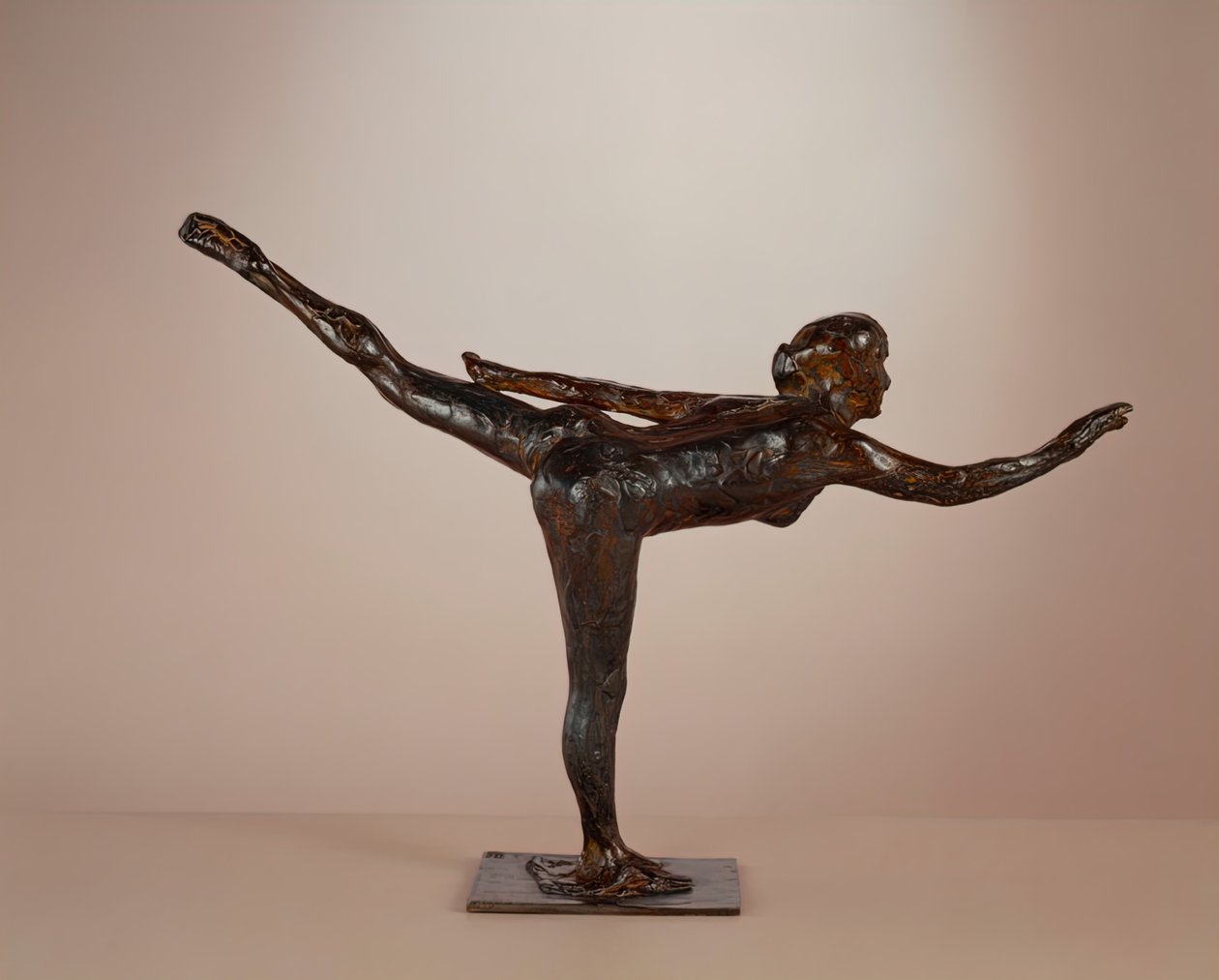 Tanečnice: Arabeska na pravé noze, levá paže v řadě, c. 1877-1885 obsazení c. 1919-1931. od Edgar Degas
