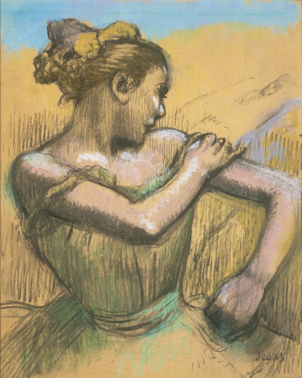 Tanečnice, asi 1895-99 (pastel a uhel na papíře) od Edgar Degas
