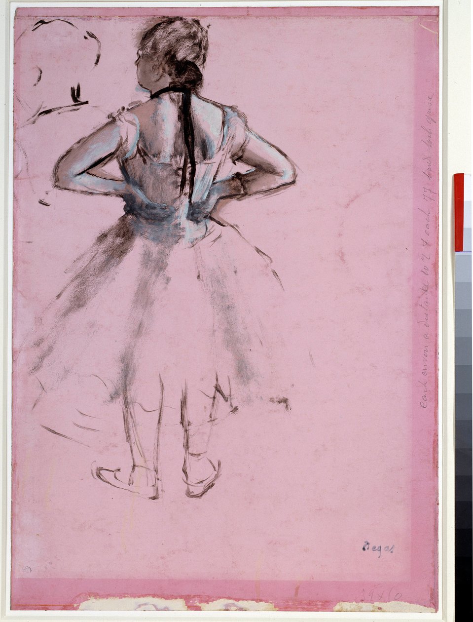 Tanečnice zezadu, ruce v bok Esence na růžovém papíře od Edgara Degase (1834-1917) 1873 Rozm. 0,39 x 0,27 cm Paříž, Musee du Louvre od Edgar Degas