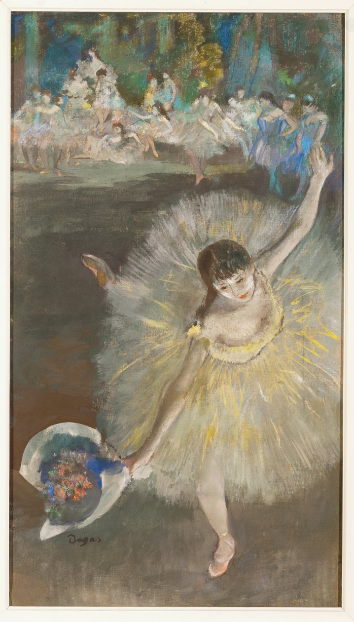 Tanečnice v arabesce (pastel) od Edgar Degas