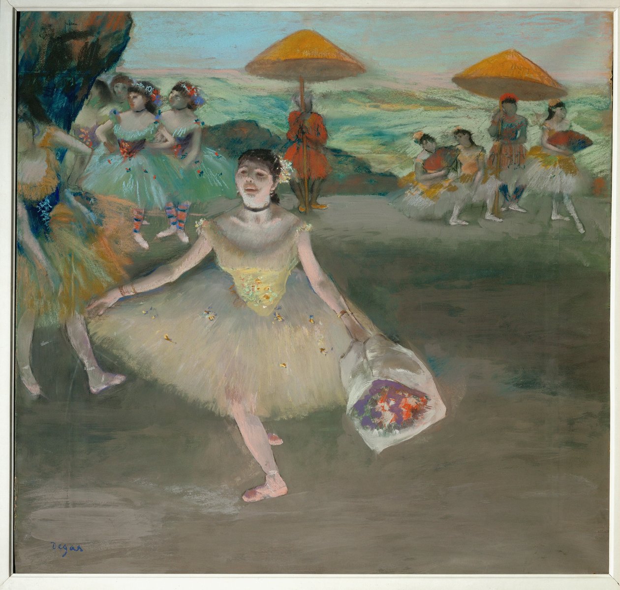 Tanečnice na jevišti (pastel a kvaš na papíře) od Edgar Degas