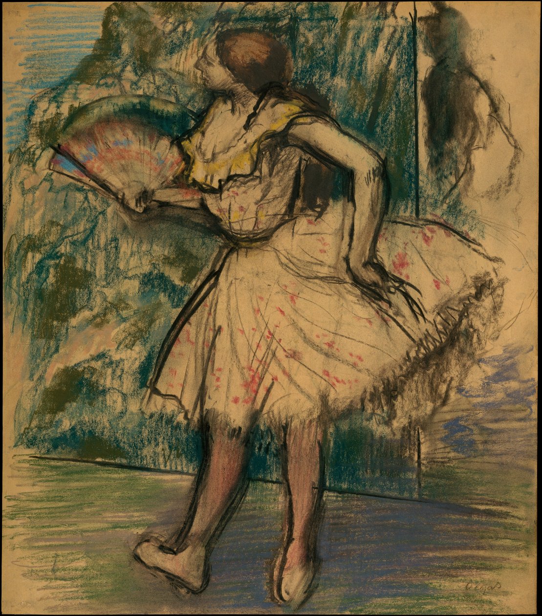 Tanečnice s vějířem od Edgar Degas