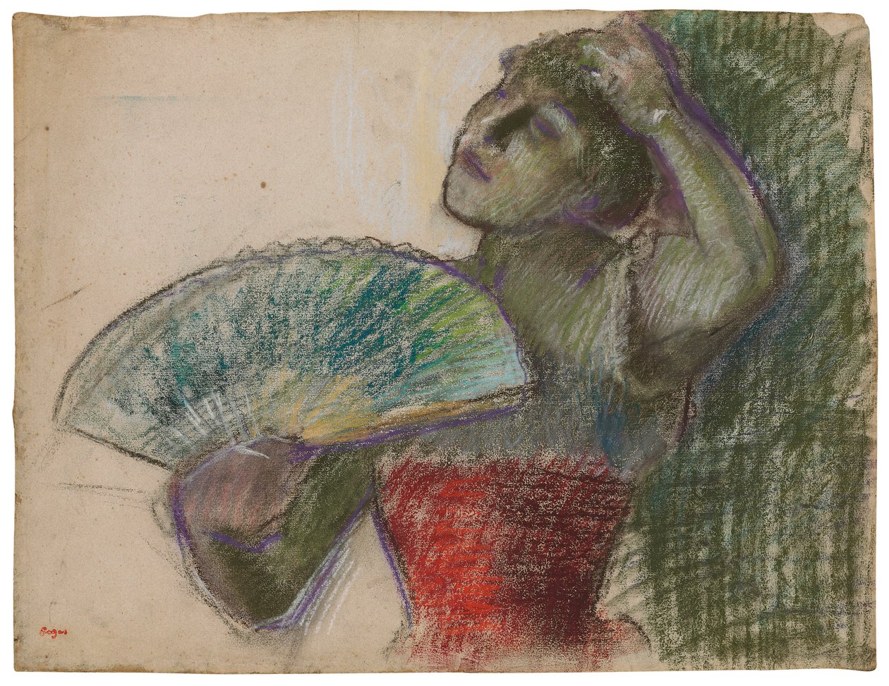 Tanečnice s vějířem; Danseuse a l"eventail, kolem roku 1894 od Edgar Degas
