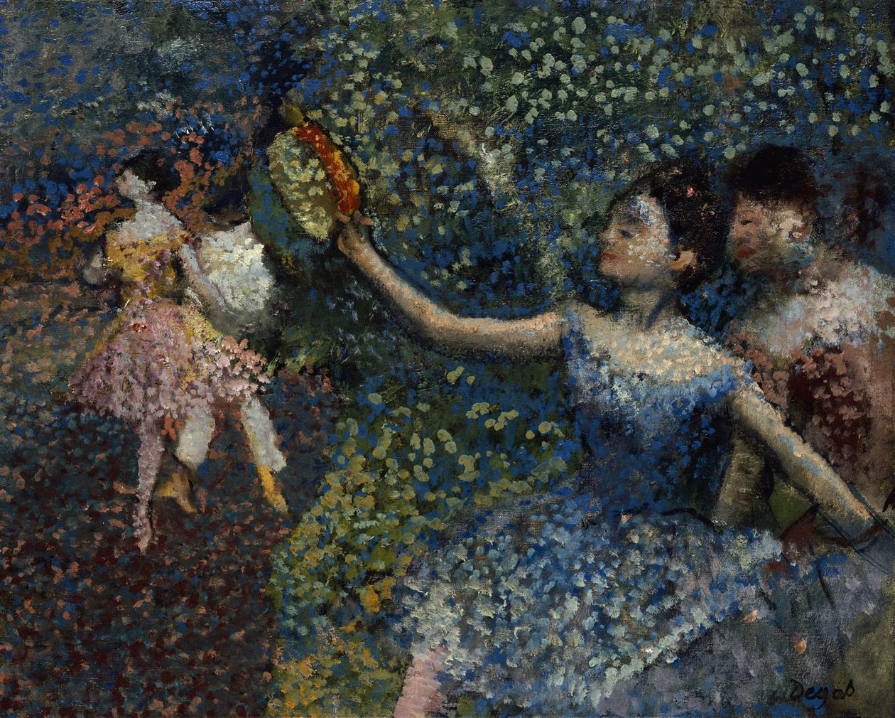 Tanečnice s tamburínou, kolem roku 1897 od Edgar Degas