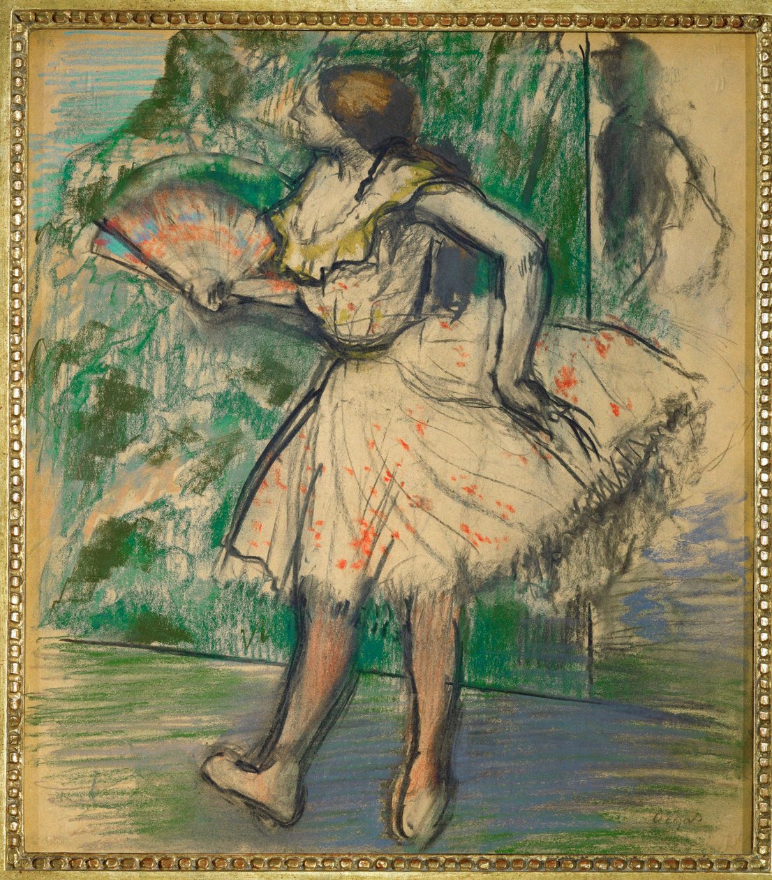 Tanečnice s vějířem (pastel) od Edgar Degas