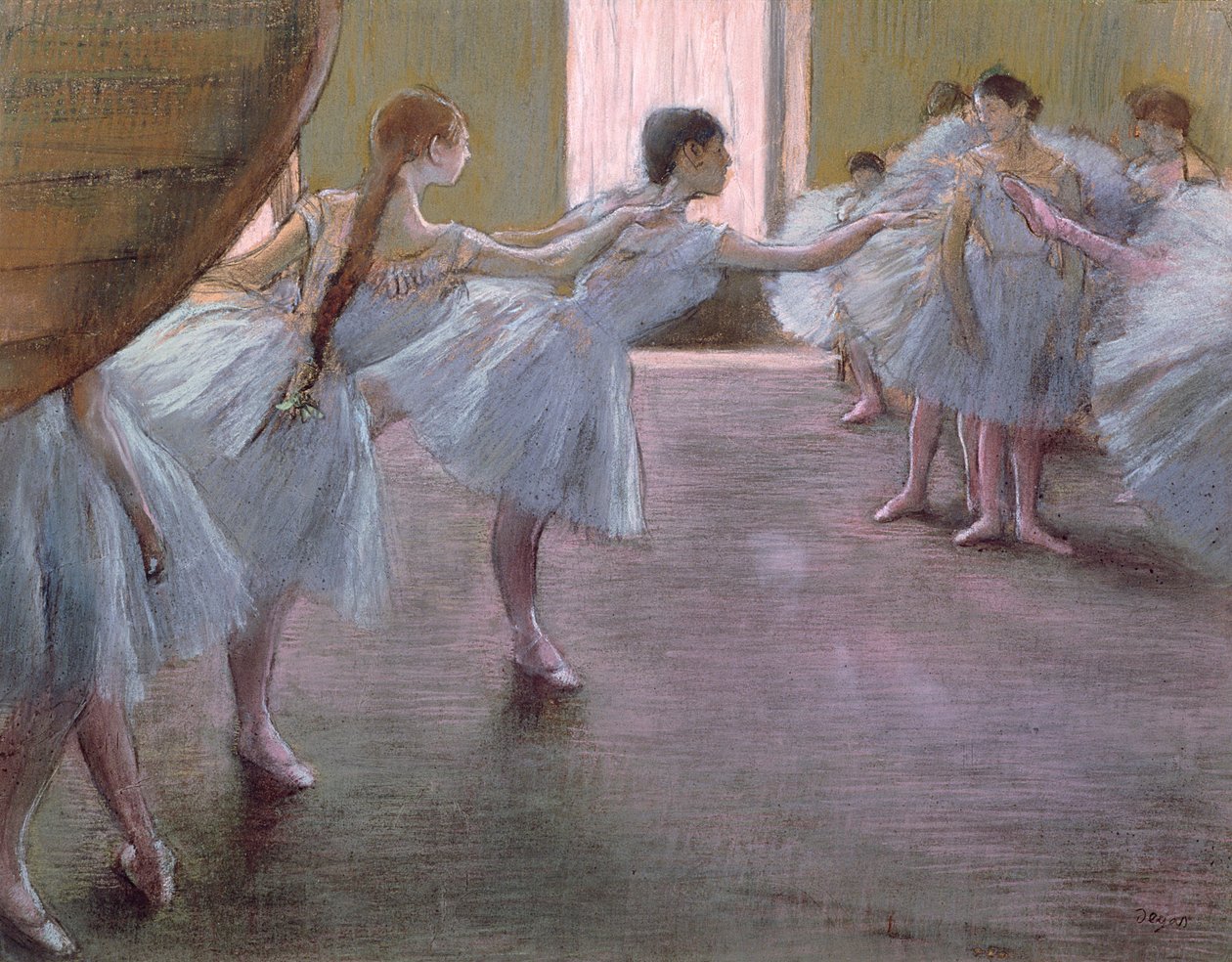 Tanečníci na zkoušce, od Edgar Degas