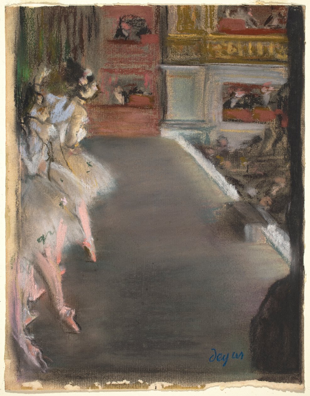 Tanečníci ve Staré opeře, asi 1877 (pastel na monotypu na křídovém papíře) od Edgar Degas