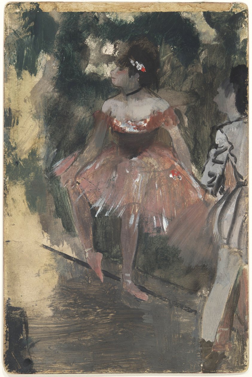 Dancers, cca 1878 (olej a grafit na kartě) od Edgar Degas