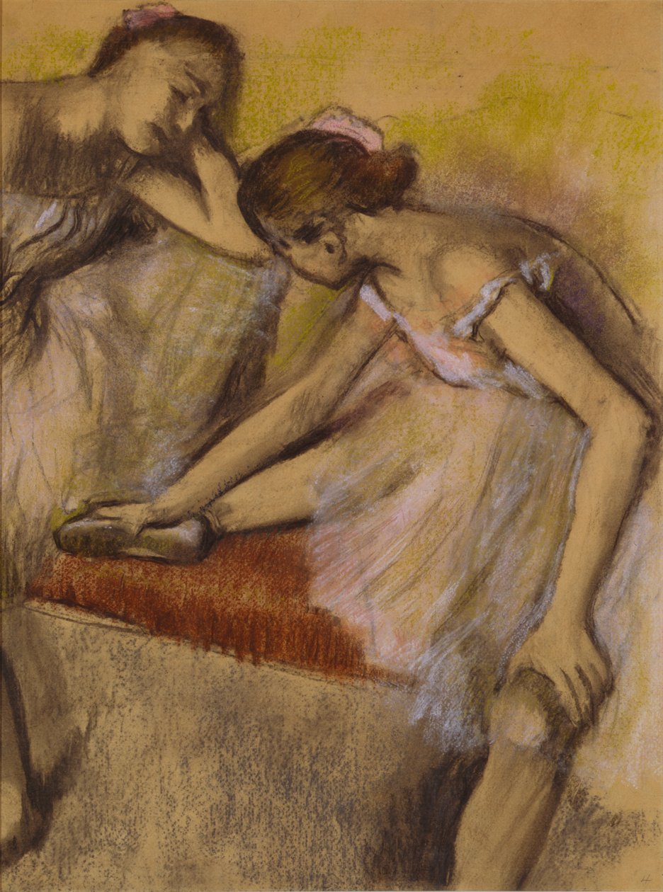 Dancers in Repose, kolem roku 1898 (pastel a dřevěné uhlí na tkaném papíře) od Edgar Degas