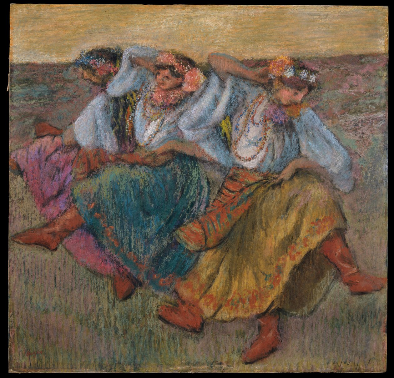 Tanečnice v ukrajinských krojích od Edgar Degas