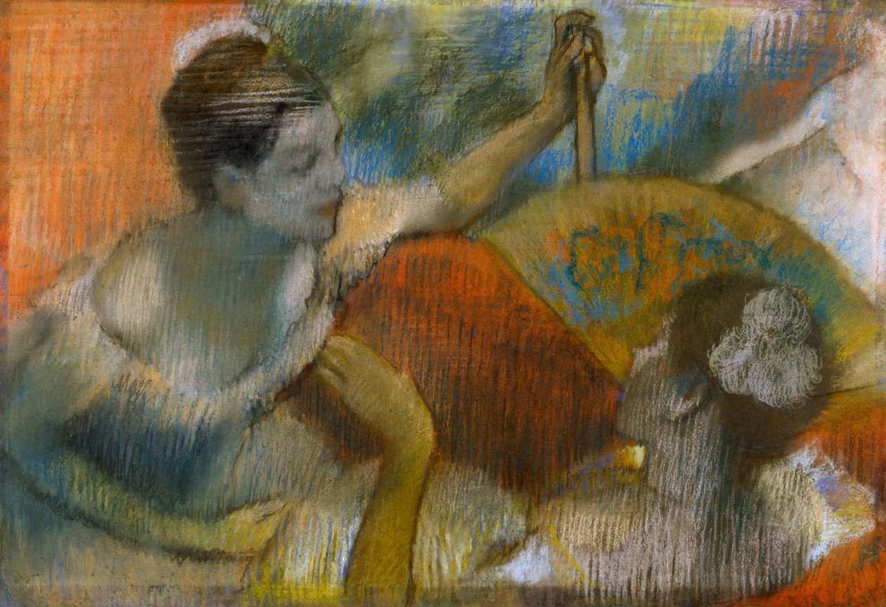 Fan Dancer, kolem 1883-86 (pastel na papíře) od Edgar Degas