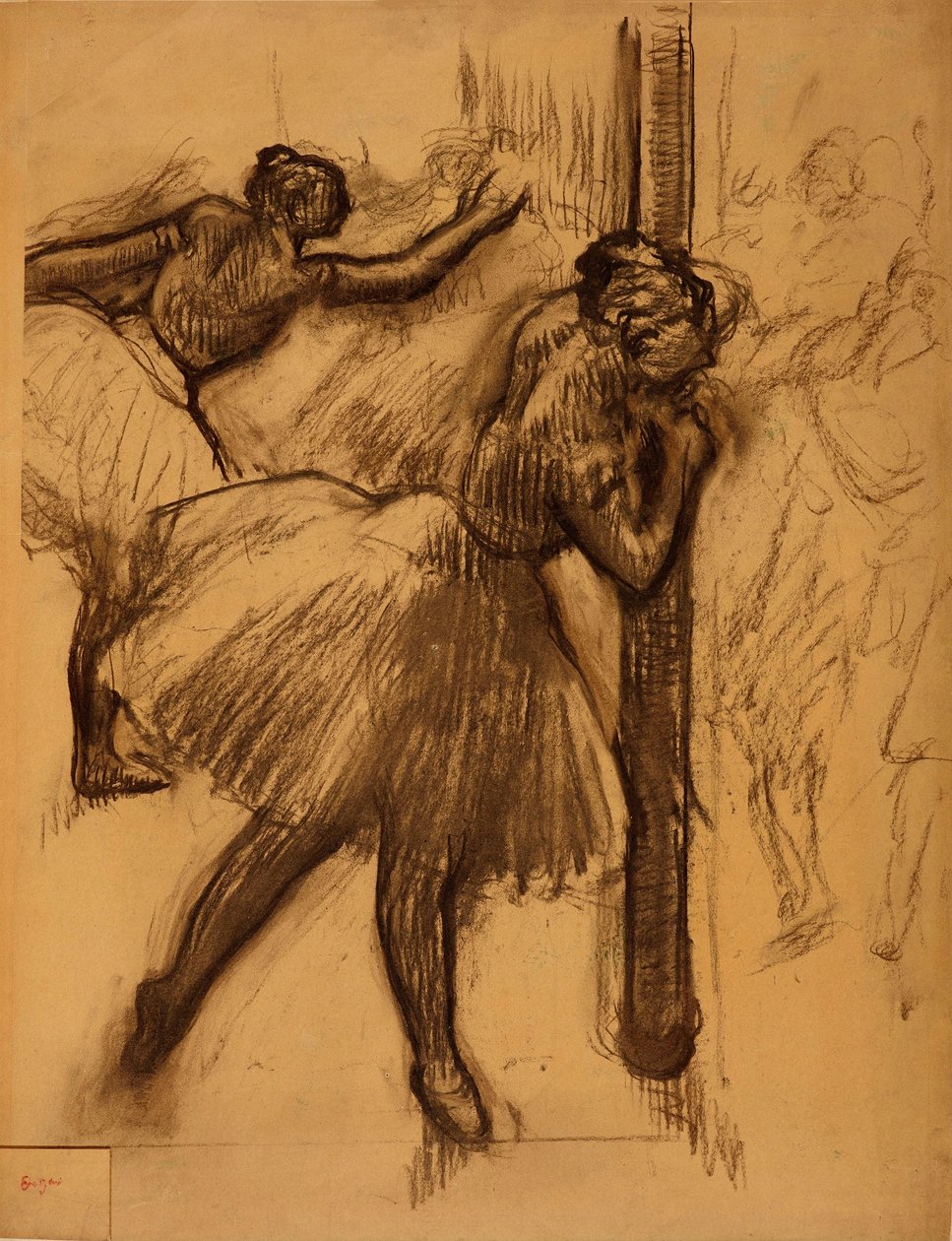 Tanečnice opřená o sloup od Edgar Degas