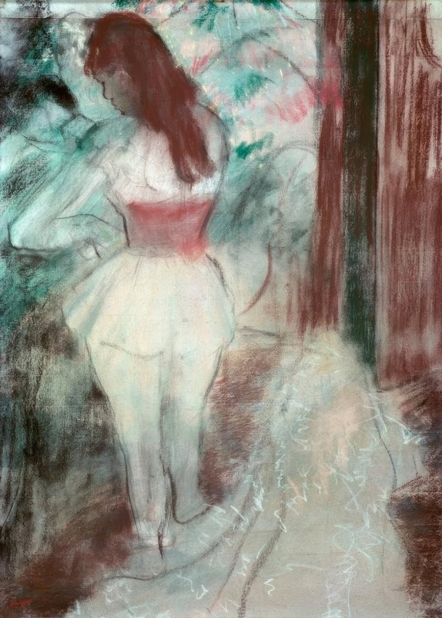 Oblékání tanečníků od Edgar Degas