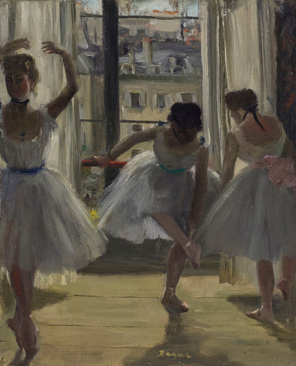 Tanečníci ve cvičebním sále Tři tanečníci, 1873. od Edgar Degas