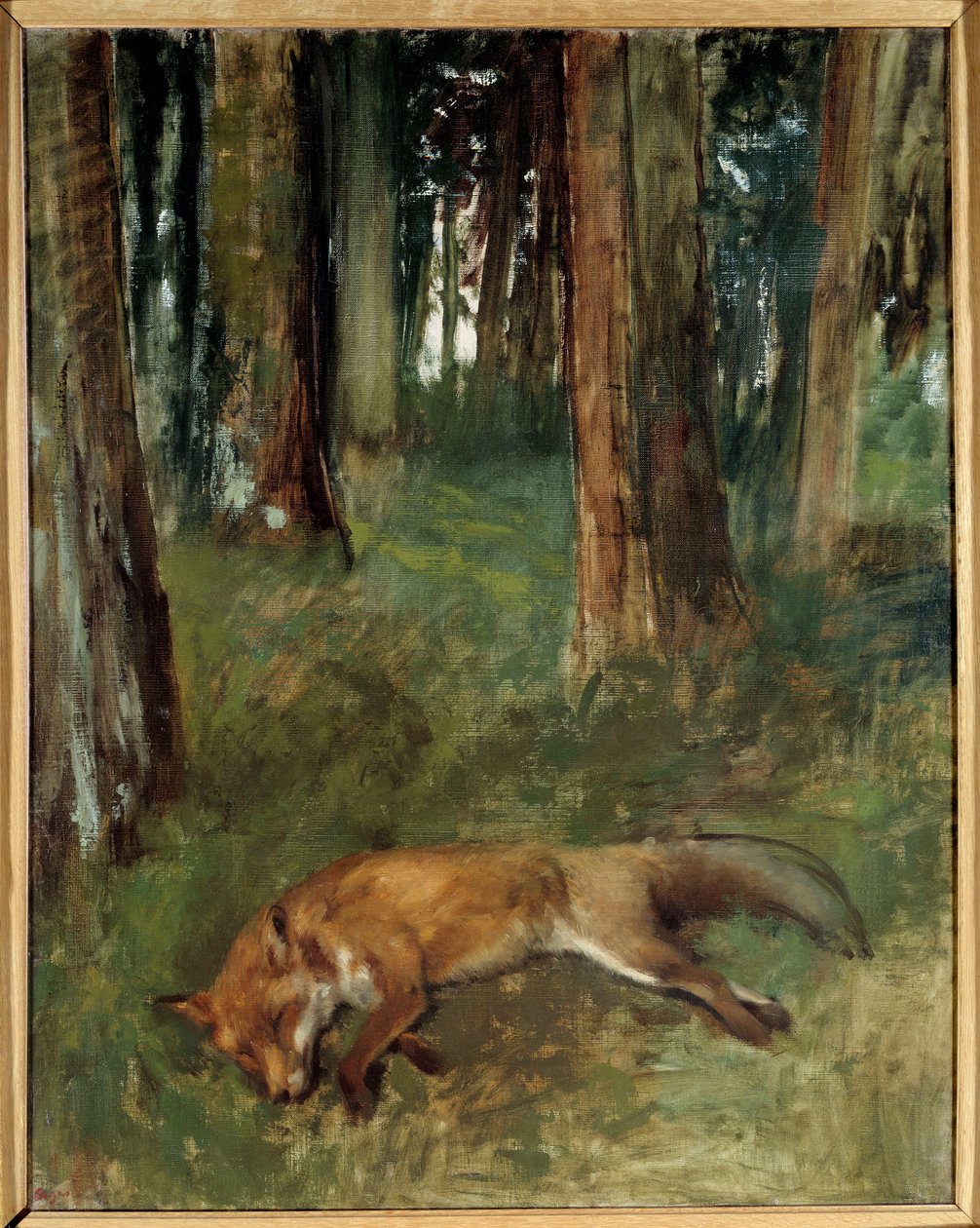 Mrtvá liška ve dřevě Obraz Edgara Degase (1834-1917) Slunce 19. století. 0,92x0,63 m Rouen, Musee des Beaux Arts od Edgar Degas
