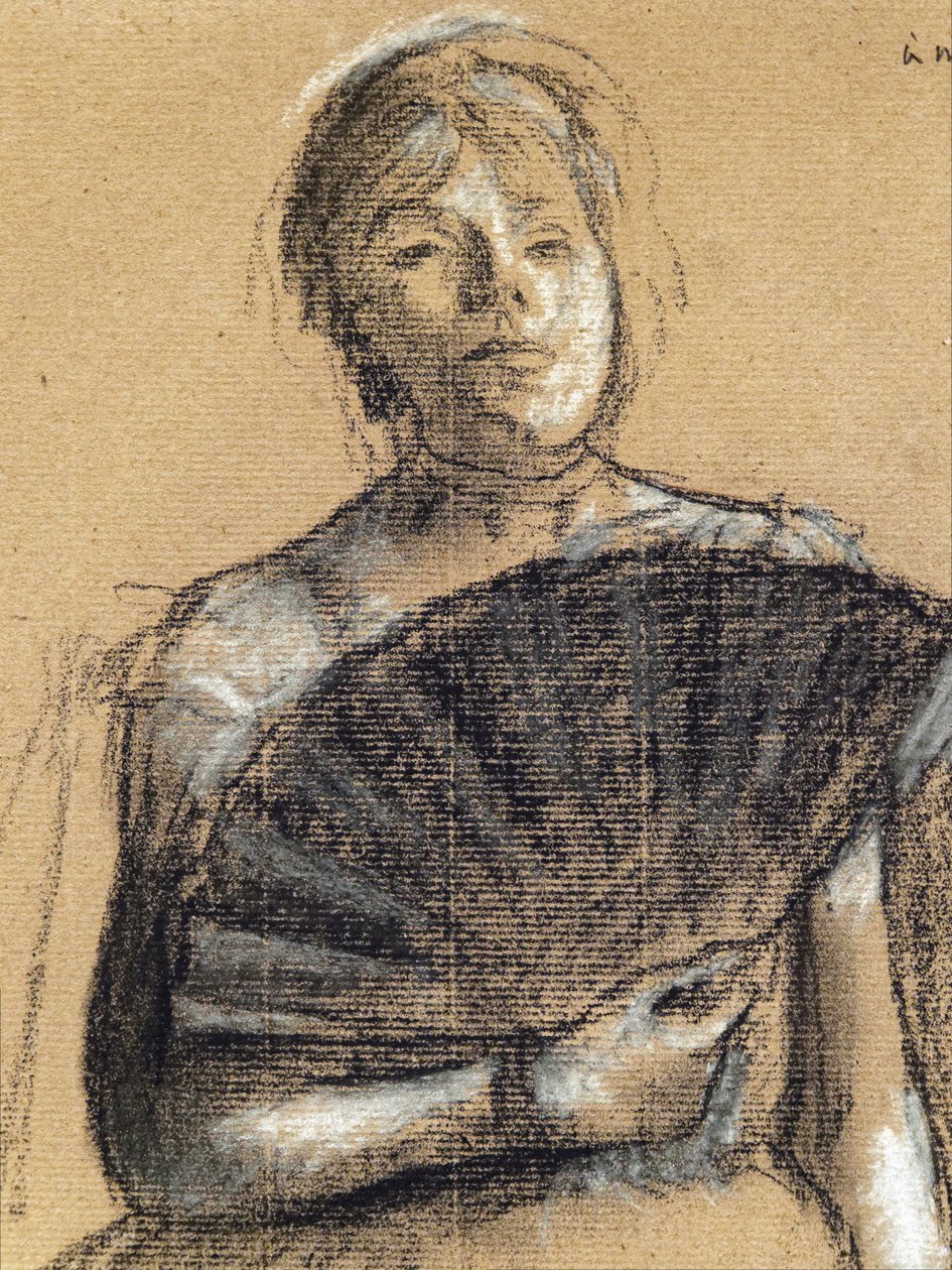 Detail tanečnice (kolem roku 1876). Edgar Degas (1834-1917). Pastel a uhel na papírové tyči. Musee des Beaux-Arts de la Ville de Paris, PeuPalais. od Edgar Degas