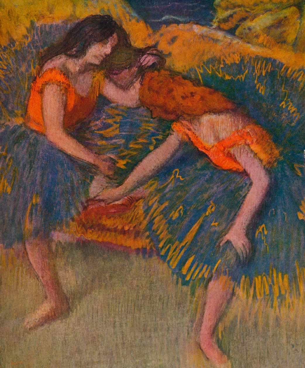 Deux Danseuses Corsages Jaunes, c1902 od Edgar Degas