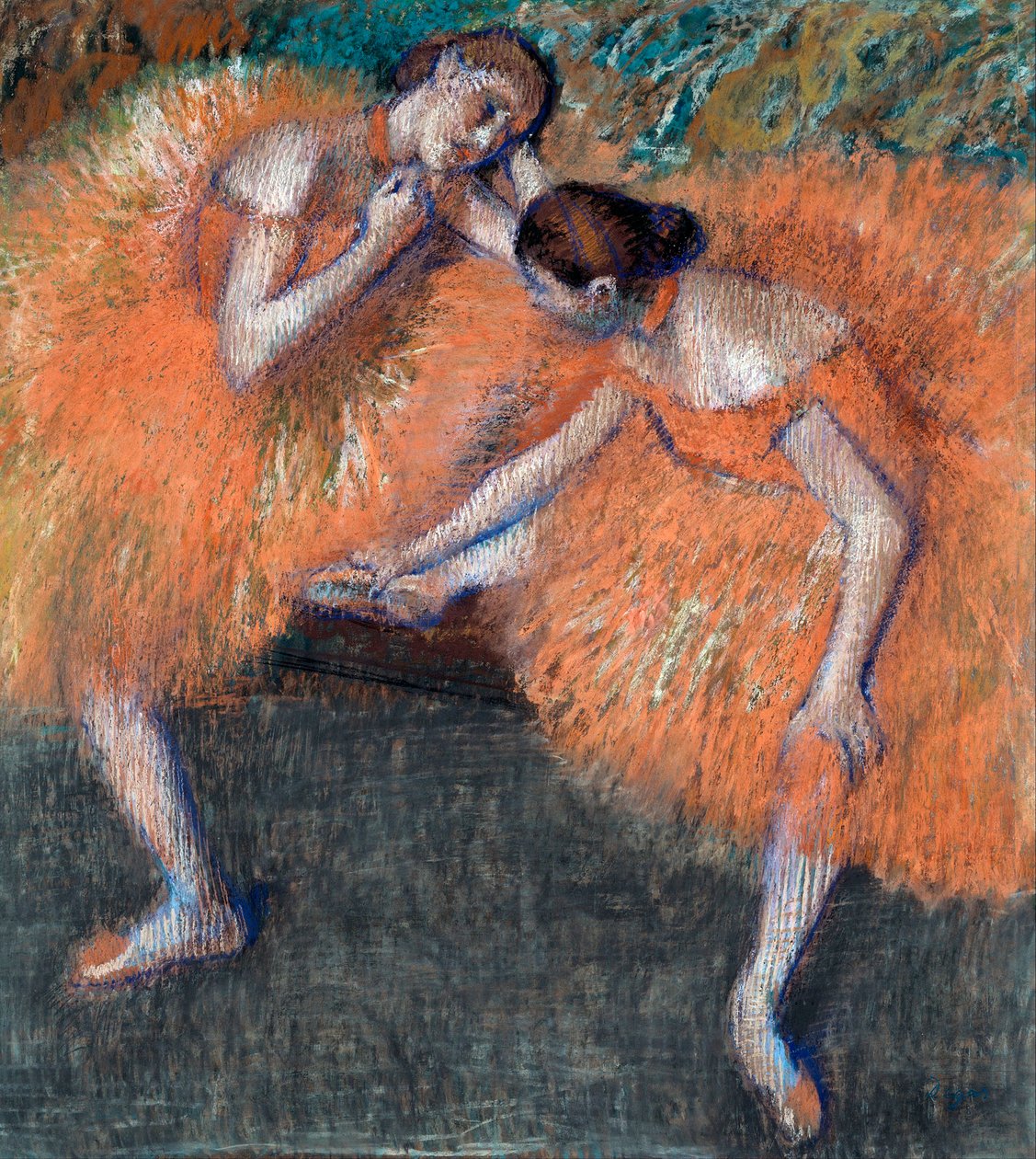 "" Dva tanečníci "" (Dva tanečníci) kresba Edgara Degase (1834-1917) cca 1898 Rozměr 95,5 x 87 cm Drážďany Státní umělecké sbírky Drážďany od Edgar Degas