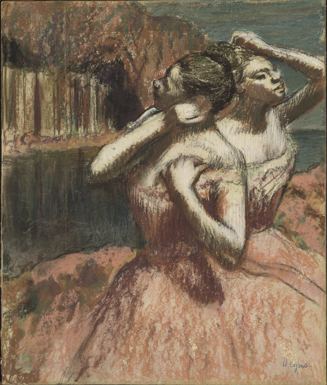 Deux danseuses - Dva tanečníci, Degas, Edgar (1834-1917). Pastel na papíře. Rozměr: 63,5 x 53 cm. Národní muzeum Stockholm od Edgar Degas