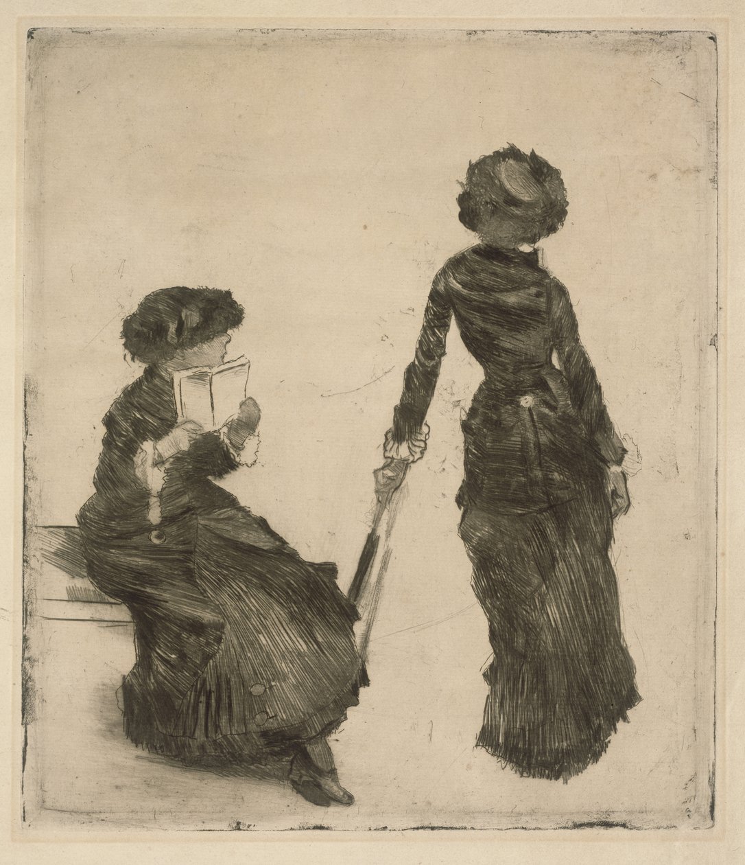 Malířka Mary Cassattová v Louvru, sbírka starožitností od Edgar Degas