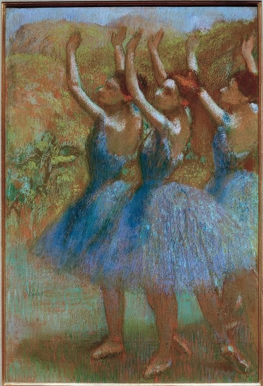Tři tanečníci v modrém od Edgar Degas