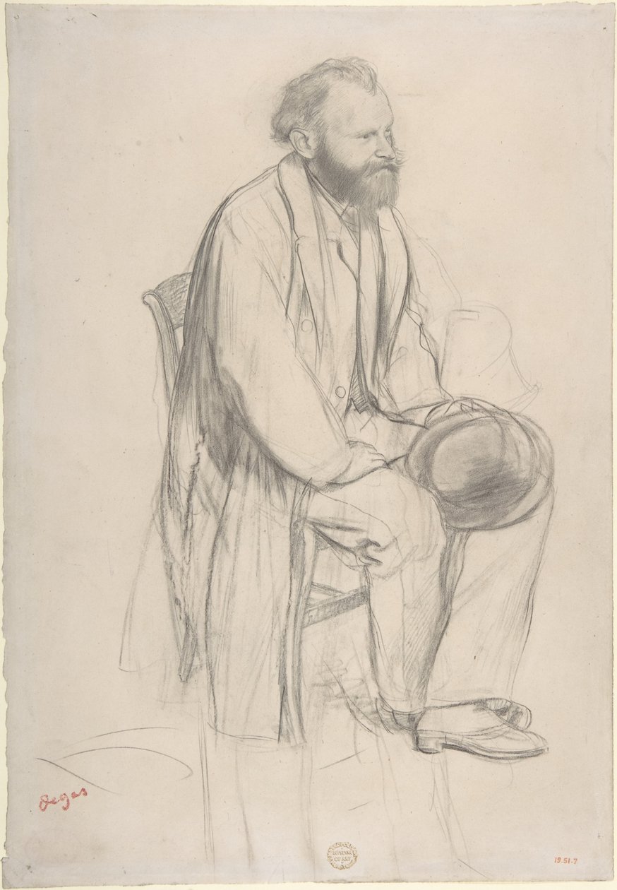 Édouard Manet, sedící, držící klobouk od Edgar Degas