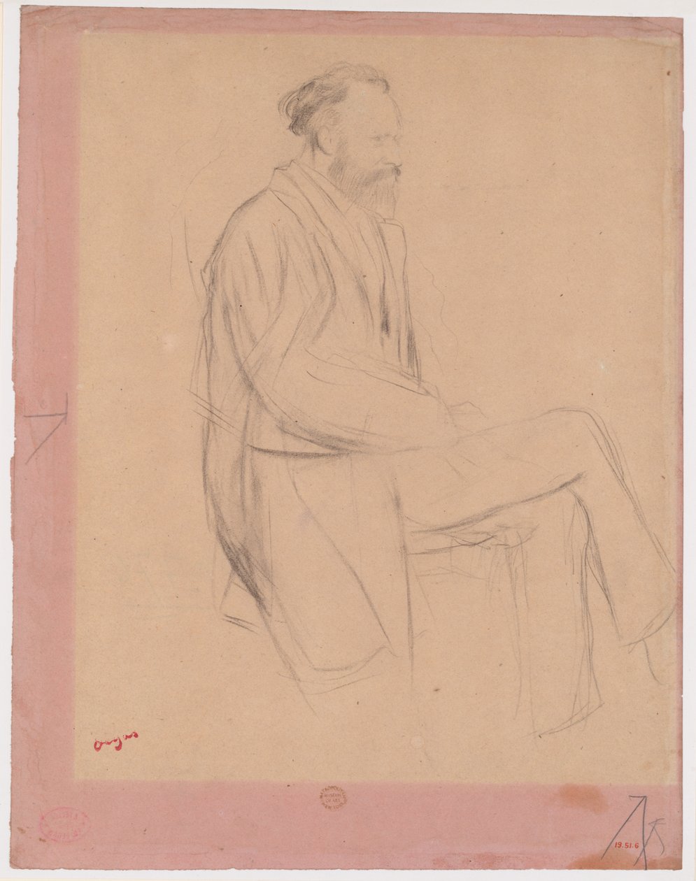 Édouard Manet, Sedící postava, pravý profil od Edgar Degas