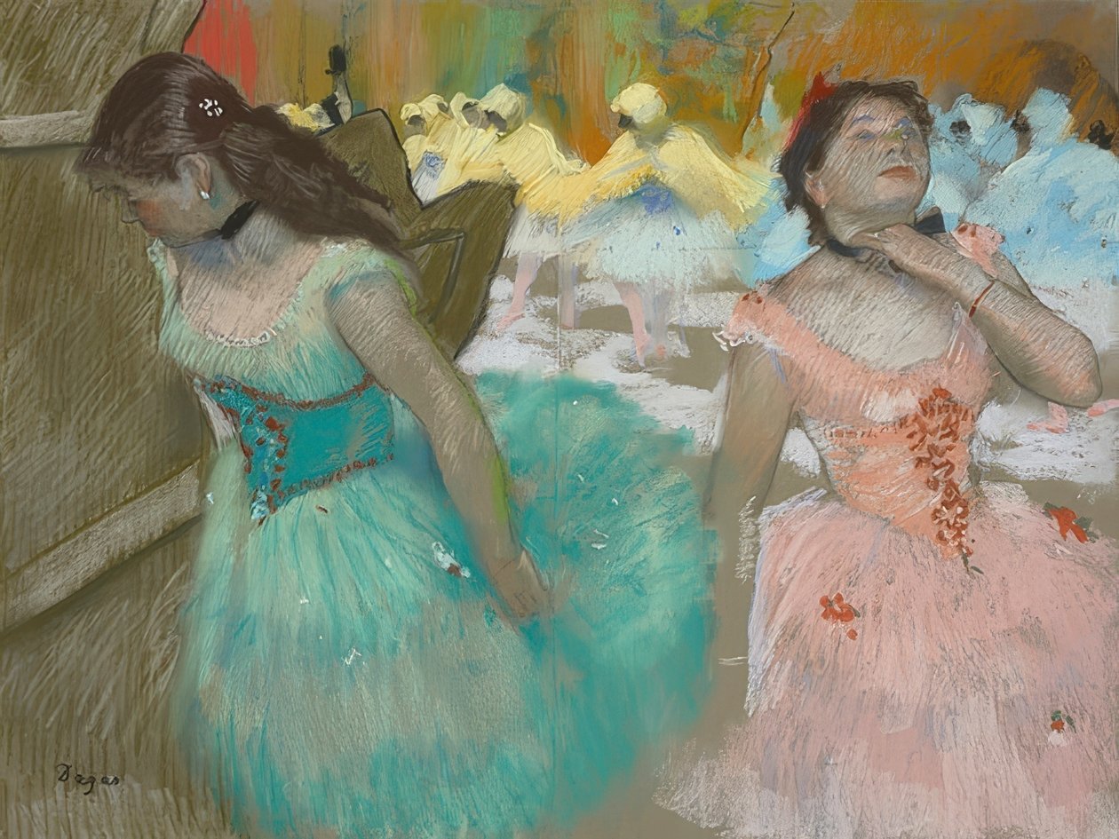 Vstup maskovaných tanečníků. Kolem roku 1879 od Edgar Degas